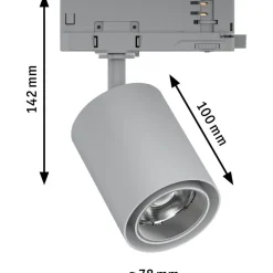 LED-spottivalaisin kiskoon Paulmann ProRail3 Kratos, 50°, 2000lm, 18.5W, 4000K, hopea