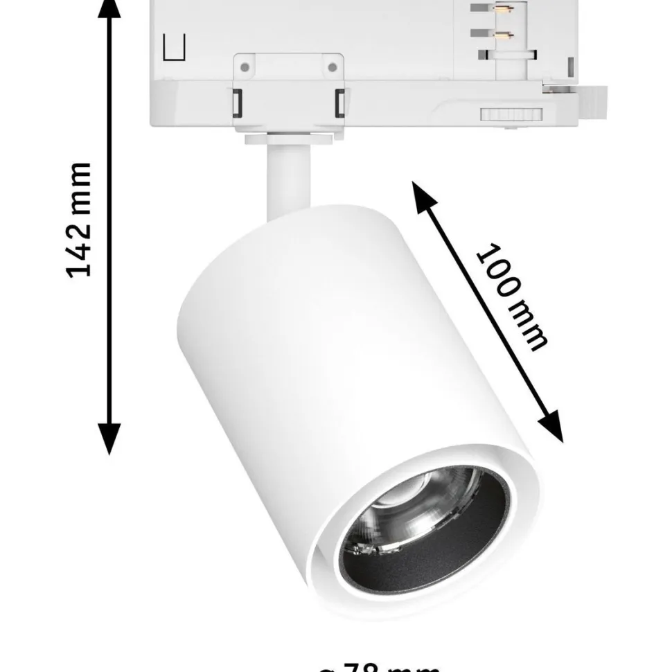 LED-spottivalaisin kiskoon Paulmann ProRail3 Kratos, 50°, 2000lm, 18.5W, 4000K, hopea