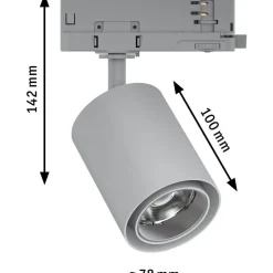 LED-spottivalaisin kiskoon Paulmann ProRail3 Kratos, 36°, 2000lm, 18.5W, 3000K, hopea
