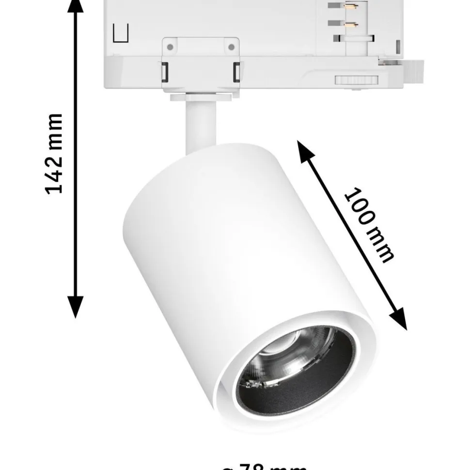 LED-spottivalaisin kiskoon Paulmann ProRail3 Kratos, 36°, 2000lm, 18.5W, 3000K, hopea