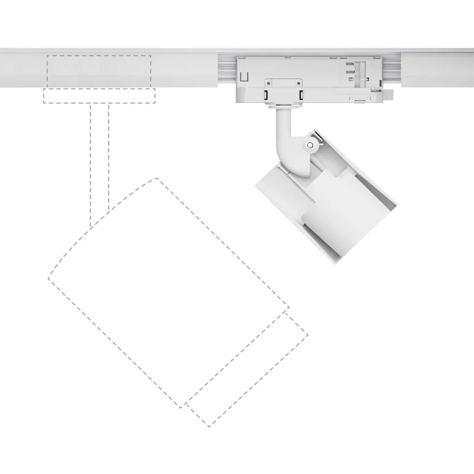 LED-spottivalaisin kiskoon Paulmann ProRail3 Kratos, 36°, 2000lm, 18.5W, 3000K, hopea