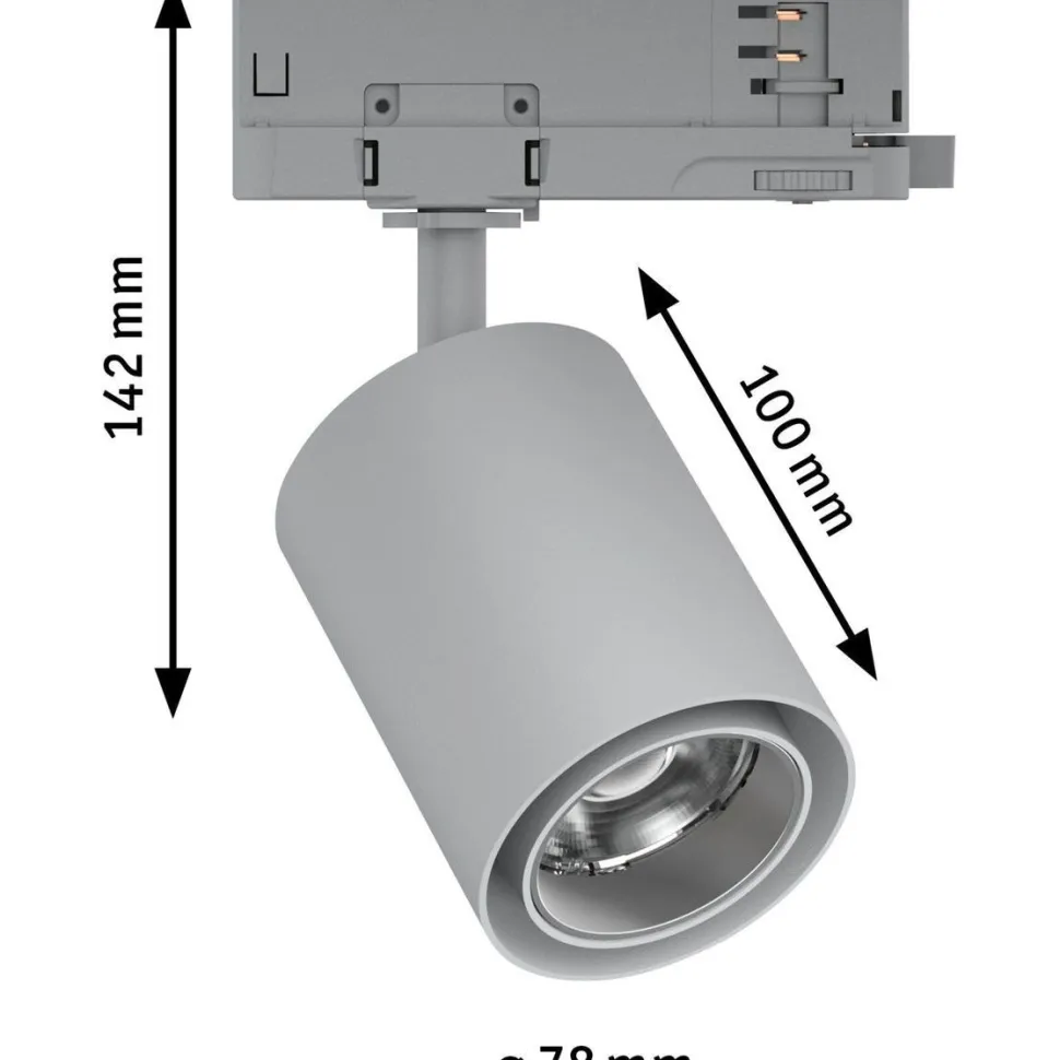LED-spottivalaisin kiskoon Paulmann ProRail3 Kratos, 50°, 25W, 3000K, musta
