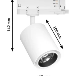 LED-spottivalaisin kiskoon Paulmann ProRail3 Kratos, 50°, 25W, 3000K, musta