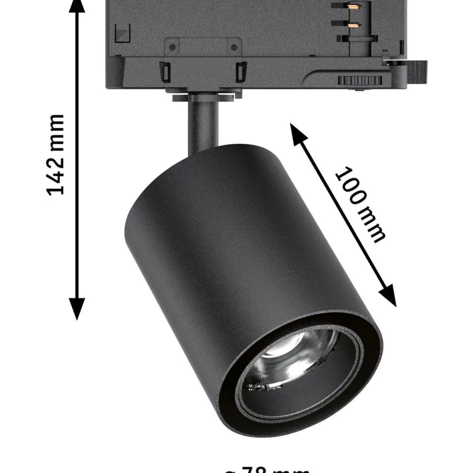 LED-spottivalaisin kiskoon Paulmann ProRail3 Kratos, 36°, 9W, 4000K, musta