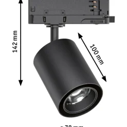 LED-spottivalaisin kiskoon Paulmann ProRail3 Kratos, 50°, 9W, 4000K, musta
