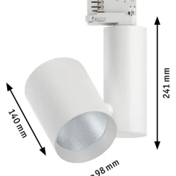 LED-spottivalaisin kiskoon Paulmann ProRail3 Zeuz, 60°, 4000K, himmennettävä, hopea