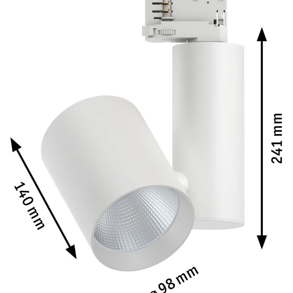 LED-spottivalaisin kiskoon Paulmann ProRail3 Zeuz, 60°, 4000K, himmennettävä, hopea