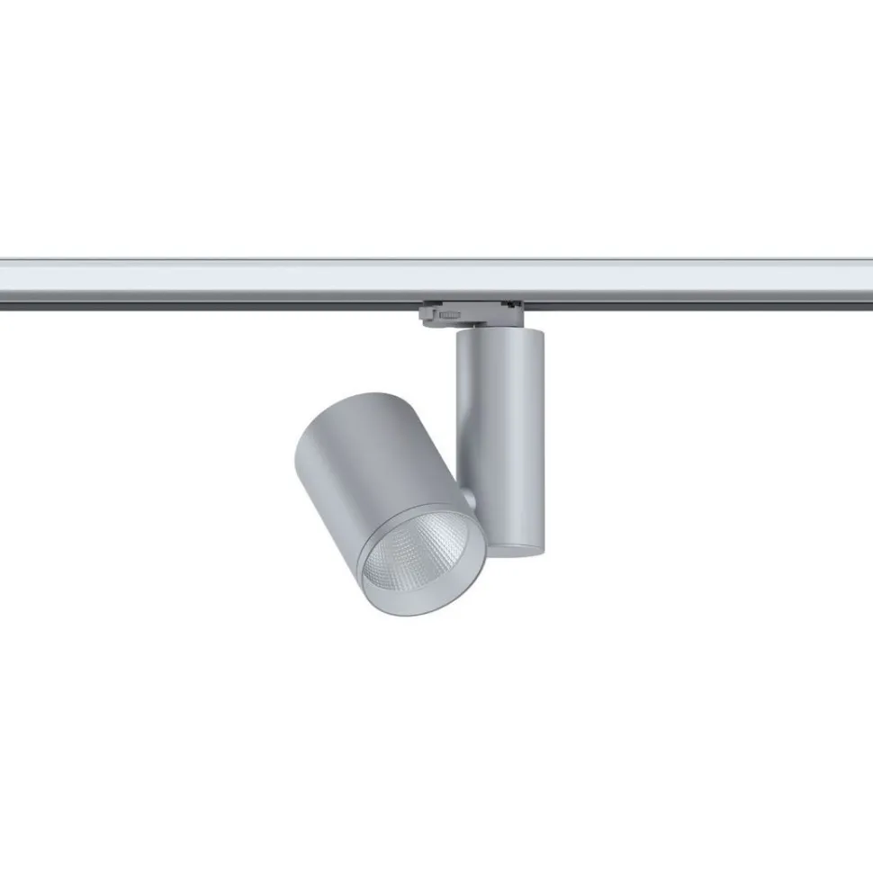 LED-spottivalaisin kiskoon Paulmann ProRail3 Zeuz, 60°, 4000K, himmennettävä, hopea