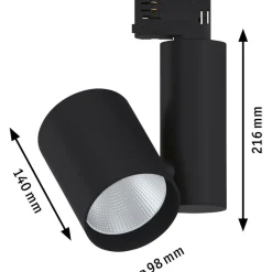LED-spottivalaisin kiskoon Paulmann ProRail3 Zeuz, 60°, 4000K, himmennettävä, hopea