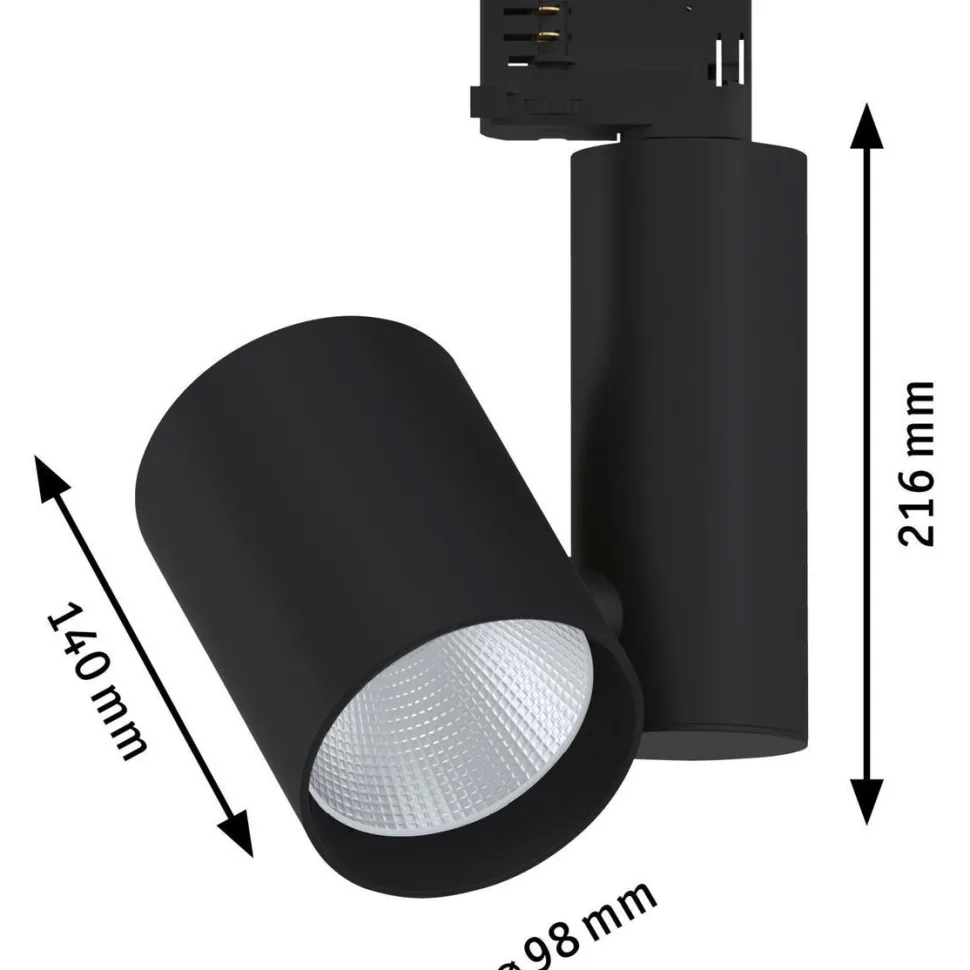 LED-spottivalaisin kiskoon Paulmann ProRail3 Zeuz, 60°, 4000K, himmennettävä, hopea