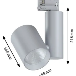 LED-spottivalaisin kiskoon Paulmann ProRail3 Zeuz, 15°, 3000K, himmennettävä, musta