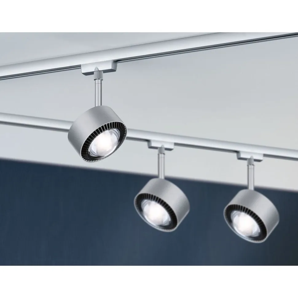 LED-spottivalaisin kiskoon Paulmann URail Aldan, 4000K, himmennettävä, mattakromi