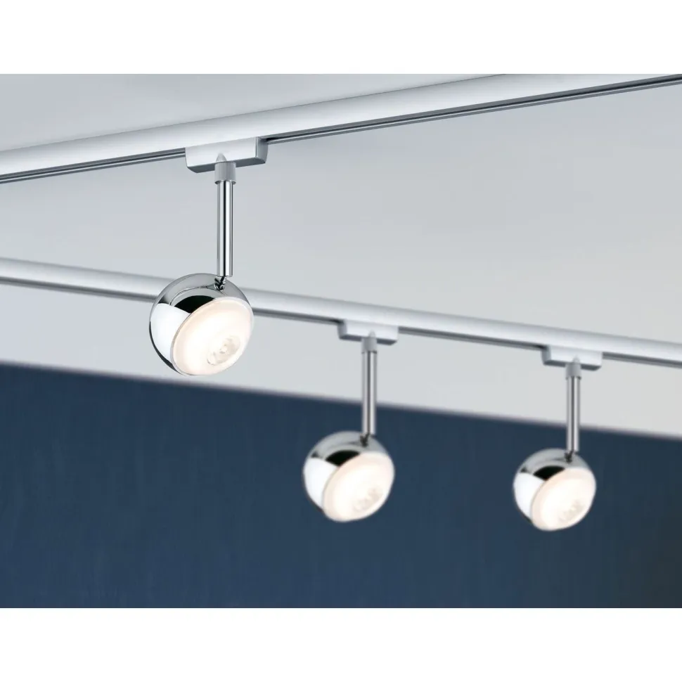 LED-spottivalaisin kiskoon Paulmann URail Capsule II, 2700K, himmennettävä, kromi