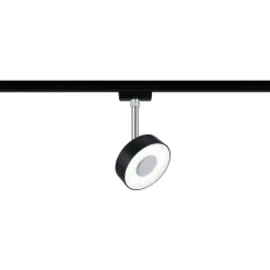 LED-Spottivalaisin kiskoon Paulmann URail Circle 147mm 4000K himmennettävä mattamusta/kromi