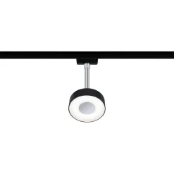 LED-Spottivalaisin kiskoon Paulmann URail Circle 147mm 4000K himmennettävä mattamusta/kromi