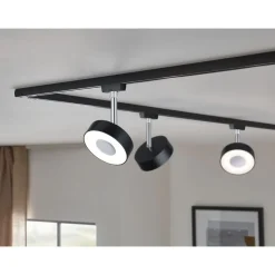 LED-Spottivalaisin kiskoon Paulmann URail Circle 147mm 4000K himmennettävä mattamusta/kromi