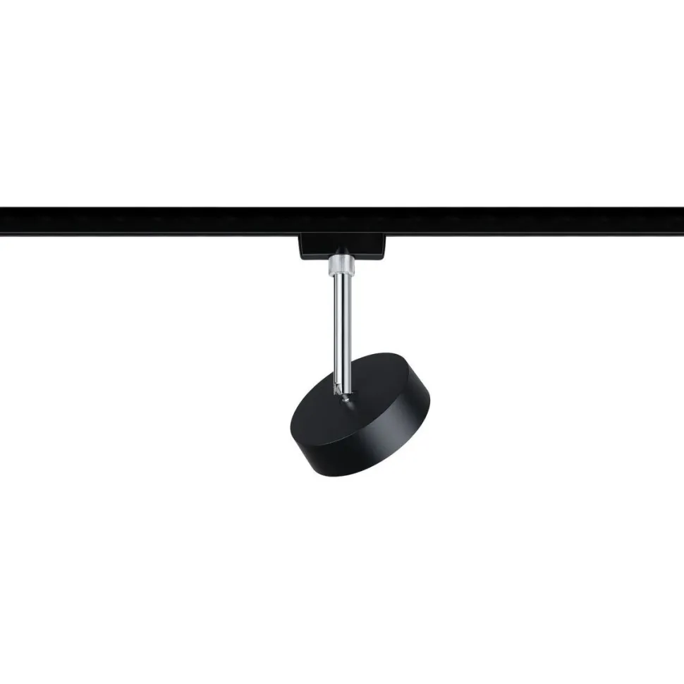 LED-Spottivalaisin kiskoon Paulmann URail Circle 147mm 2700K himmennettävä mattamusta/kromi