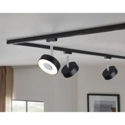 LED-Spottivalaisin kiskoon Paulmann URail Circle 147mm 2700K himmennettävä mattamusta/kromi