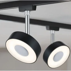 LED-Spottivalaisin kiskoon Paulmann URail Circle 147mm 2700K himmennettävä mattamusta/kromi
