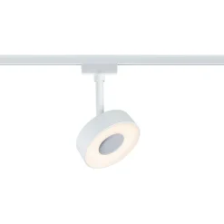 LED-spottivalaisin kiskoon Paulmann URail Circle Ø100mm 3-Step-Dim 210lm 5W 3000K himmennettävä signaalivalkoinen