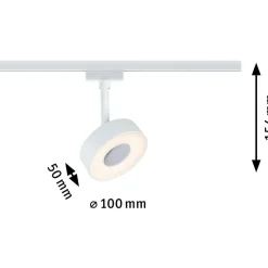 LED-spottivalaisin kiskoon Paulmann URail Circle Ø100mm 3-Step-Dim 210lm 5W 3000K himmennettävä signaalivalkoinen