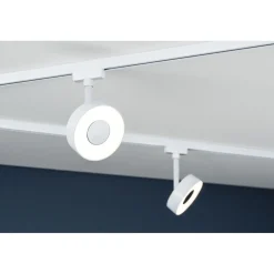 LED-spottivalaisin kiskoon Paulmann URail Circle Ø100mm 3-Step-Dim 210lm 5W 3000K himmennettävä signaalivalkoinen