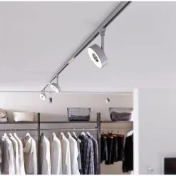 LED-spottivalaisin kiskoon Paulmann URail Circle Ø100mm 3-Step-Dim 210lm 5W 3000K himmennettävä signaalivalkoinen