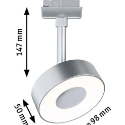 LED-spottivalaisin kiskoon Paulmann URail Circle Ø100mm 3-Step-Dim 220lm 5W 4000K himmennettävä signaalivalkoinen