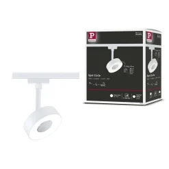 LED-spottivalaisin kiskoon Paulmann URail Circle Ø100mm 3-Step-Dim 220lm 5W 4000K himmennettävä signaalivalkoinen