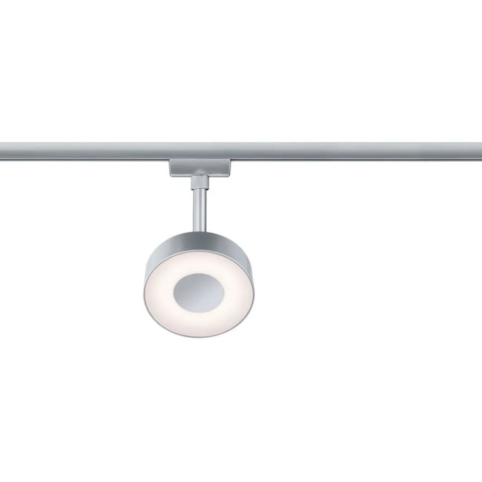 LED-spottivalaisin kiskoon Paulmann URail Circle, säädettävä värilämpötila, mattakromi
