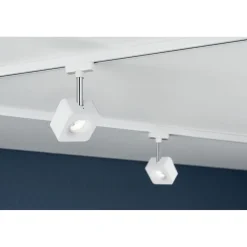 LED-spottivalaisin kiskoon Paulmann URail Cube, 2700K, himmennettävä, mattakromi