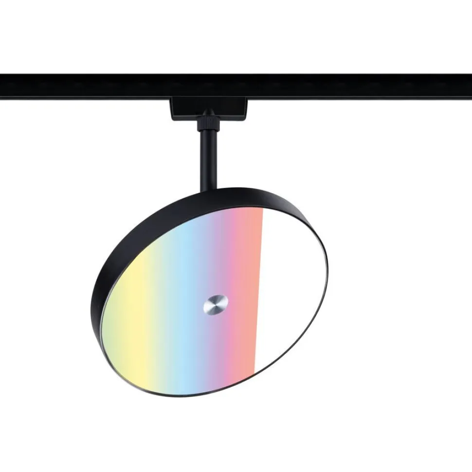 LED-spottivalaisin kiskoon Paulmann URail Smart Home Zigbee 3.0 Hildor, Ø18cm, 500lm, 7.5W, RGBW+, himmennettävä, 230V, mattamusta