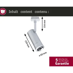 LED-spottivalaisin kiskoon Paulmann URail Smart Home Zigbee 3.0 Tarie, Ø6cm, 230lm, 4.5W, RGBW+, himmennettävä, 230V, mattamusta