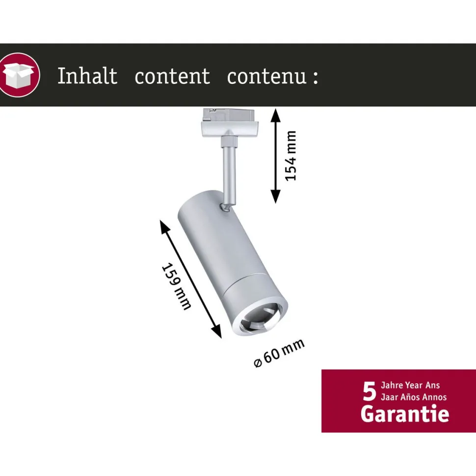 LED-spottivalaisin kiskoon Paulmann URail Smart Home Zigbee 3.0 Tarie, Ø6cm, 230lm, 4.5W, RGBW+, himmennettävä, 230V, mattamusta