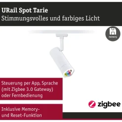 LED-spottivalaisin kiskoon Paulmann URail Smart Home Zigbee 3.0 Tarie, Ø6cm, 230lm, 4.5W, RGBW+, himmennettävä, 230V, mattamusta