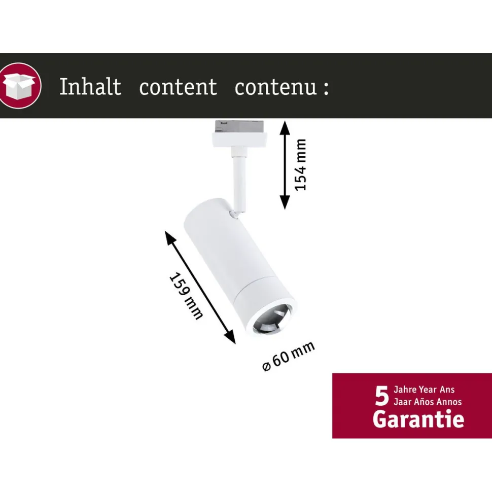 LED-spottivalaisin kiskoon Paulmann URail Smart Home Zigbee 3.0 Tarie, Ø6cm, 230lm, 4.5W, RGBW+, himmennettävä, 230V, mattamusta