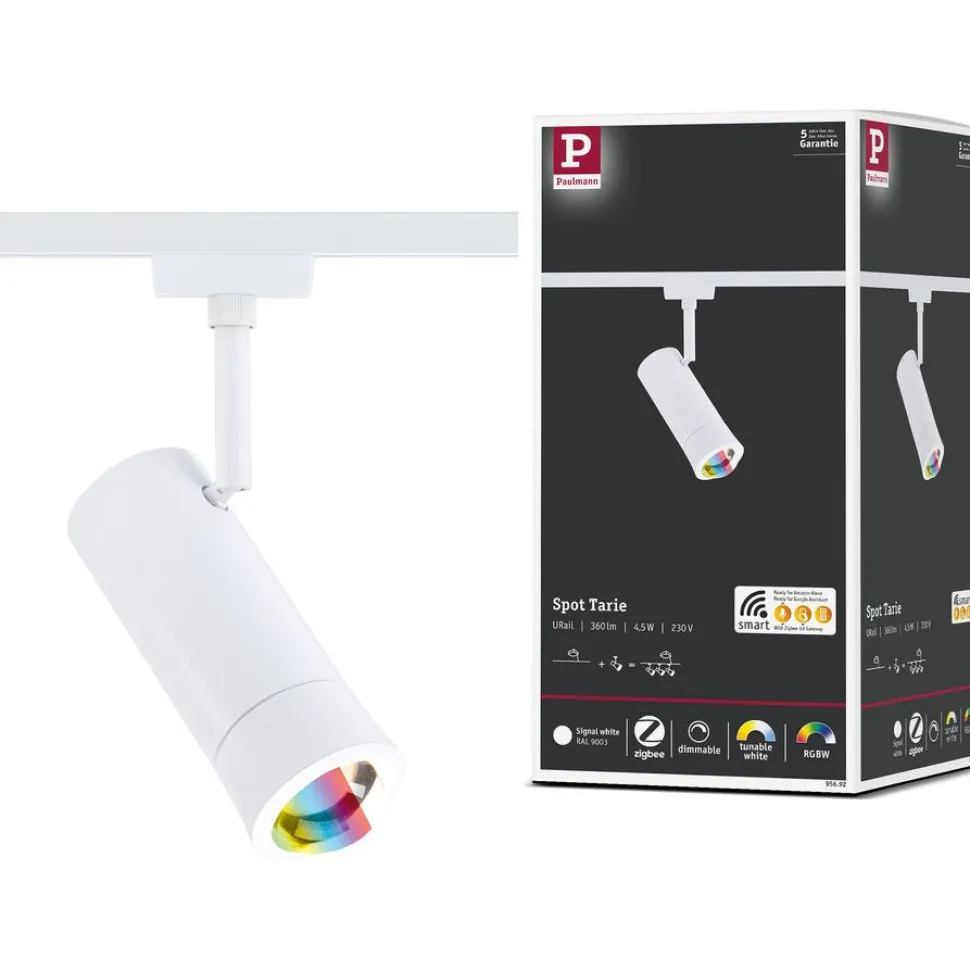 LED-spottivalaisin kiskoon Paulmann URail Smart Home Zigbee 3.0 Tarie, Ø6cm, 230lm, 4.5W, RGBW+, himmennettävä, 230V, mattamusta