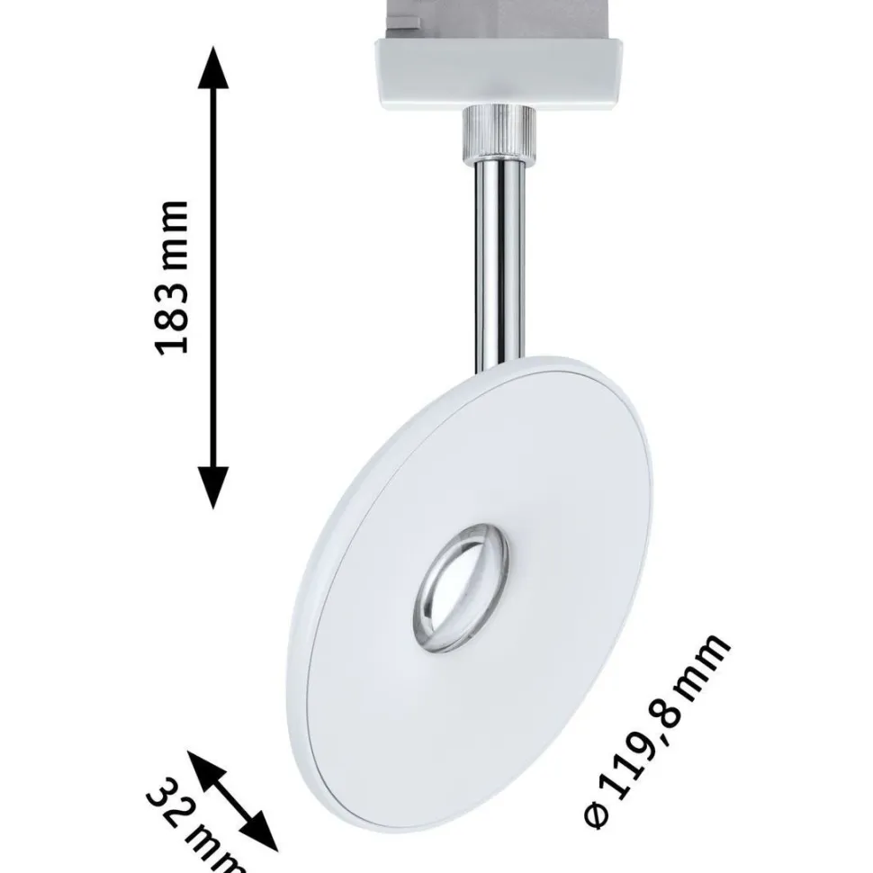 LED-spottivalaisin kiskoon Paulmann URail Sphere, 2700K, himmennettävä, mattakromi