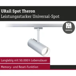 LED-spottivalaisin kiskoon Paulmann URail Theron, Ø6.2cm, 1100lm, 11W, 4000K, himmennettävä, 230V, mattamusta