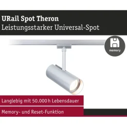 LED-spottivalaisin kiskoon Paulmann URail Theron, Ø6.2cm, 1100lm, 11W, 4000K, himmennettävä, 230V, mattamusta