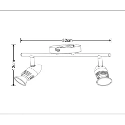 LED-spottivalaisin Lucide Caro-LED 2x5W satiinikromi