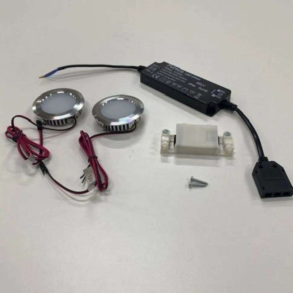 LED-spottivalo Hafa ø 55 mm 1,65 W IP44 kromi 2 kpl + muuntaja