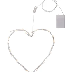 LED-sydänkranssi Star Trading Crispy, 25cm, valkoinen