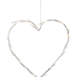 LED-sydänkranssi Star Trading Crispy, 25cm, valkoinen