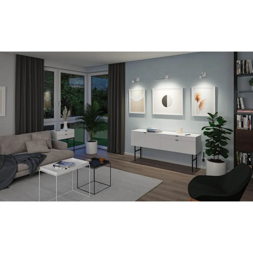 LED-tauluvalaisin Paulmann Adelia, 8.5cm, 2700K, 370lm, 24V, 4.5W, himmennettävä, harjattu alumiini