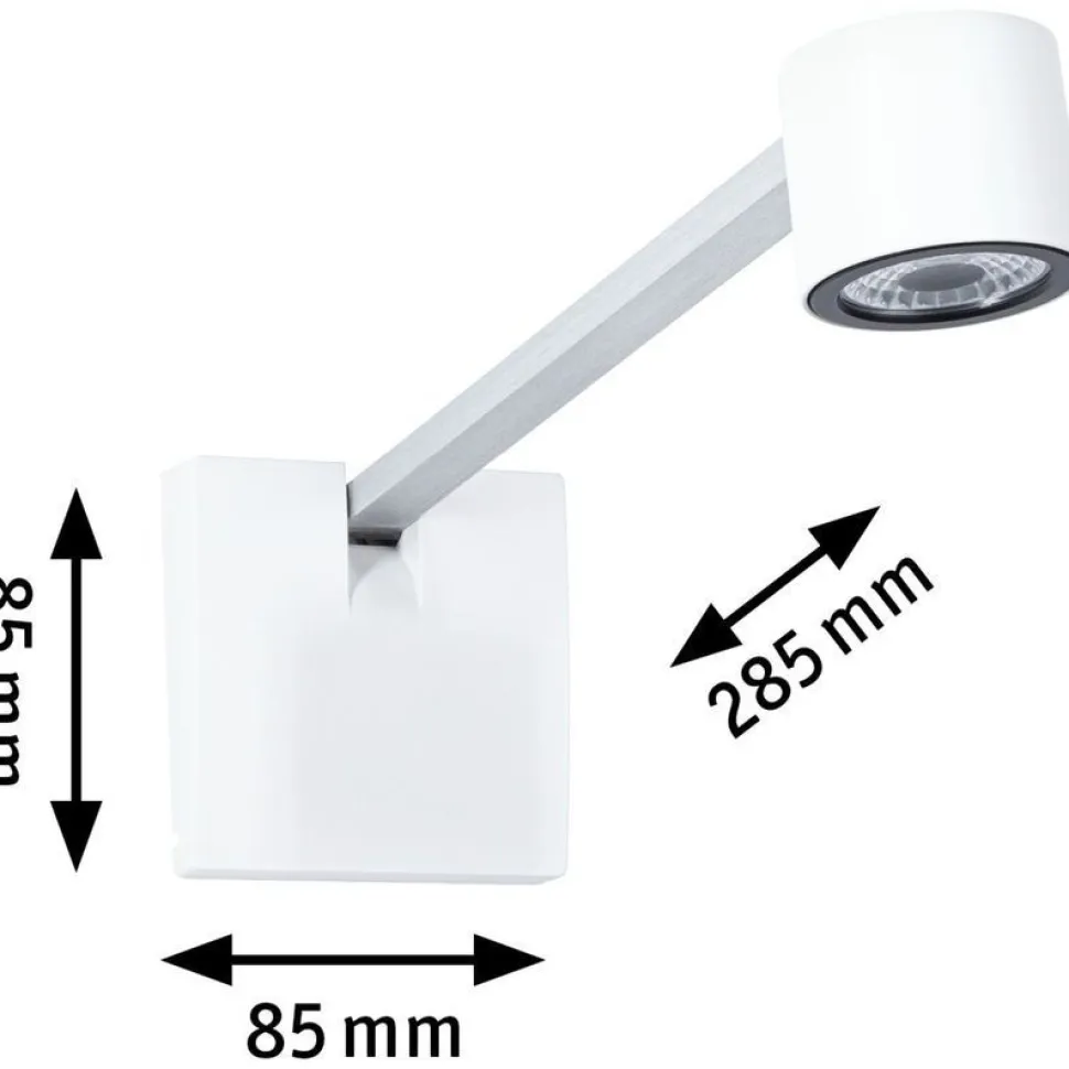 LED-tauluvalaisin Paulmann Adelia, 8.5cm, 2700K, 370lm, 24V, 4.5W, himmennettävä, harjattu alumiini
