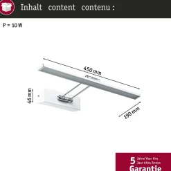 LED-tauluvalaisin Paulmann Galeria, 29cm, 2700K, 450lm, 5W, harjattu nikkeli/kromi