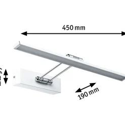 LED-tauluvalaisin Paulmann Galeria, 29cm, 2700K, 450lm, 5W, harjattu nikkeli/kromi