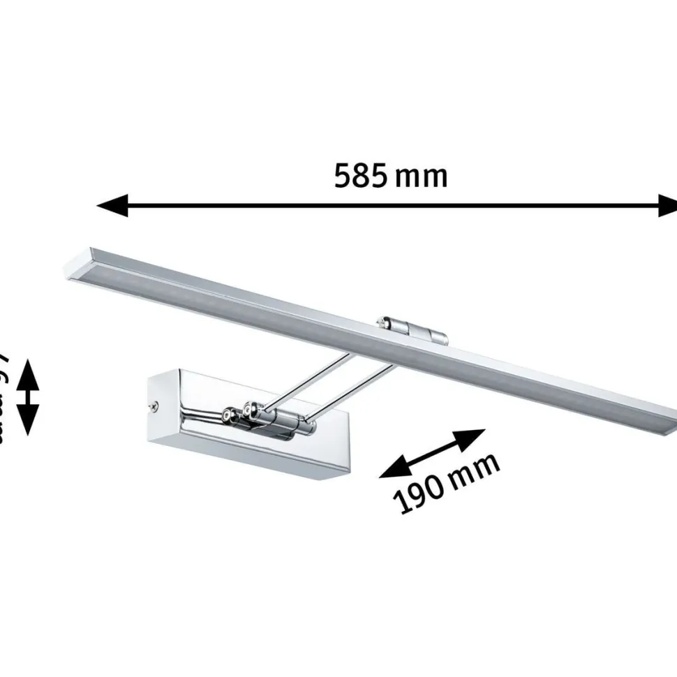 LED-tauluvalaisin Paulmann Galeria, 29cm, 2700K, 450lm, 5W, harjattu nikkeli/kromi