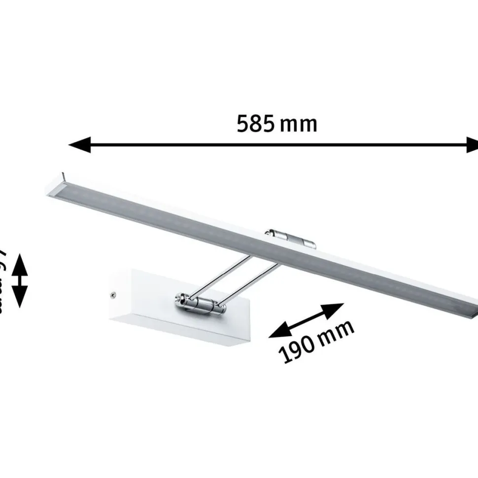 LED-tauluvalaisin Paulmann Galeria, 29cm, 2700K, 450lm, 5W, harjattu nikkeli/kromi